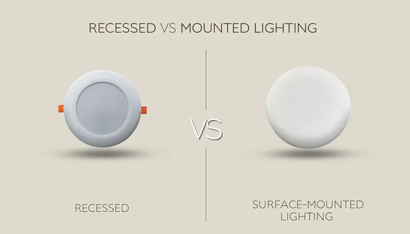 تفاوت چراغ روکار و توکار